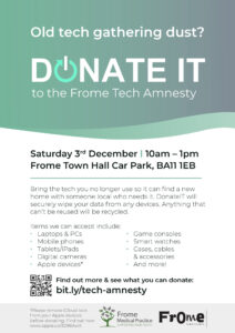 Donate IT Tech Amnesty poster