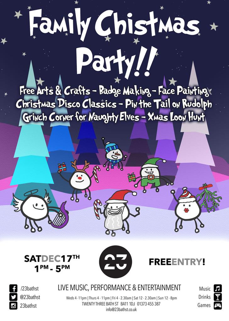 23 Bath Street xmas party poster