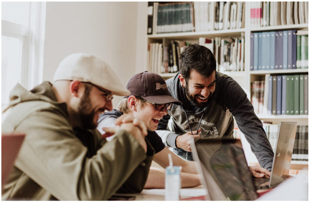 Men looking at computer